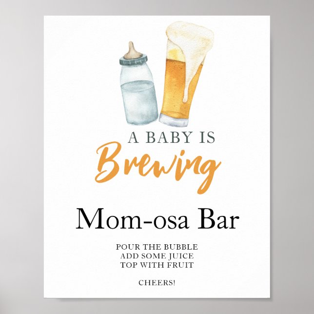 Baby håller på att brinna i ölduschen Momosa pub Poster (Framsidan)