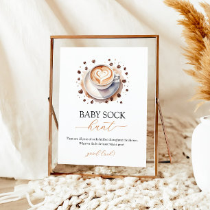 Baby håller på att bryta Baby Sock Hunt-tecken på  Poster