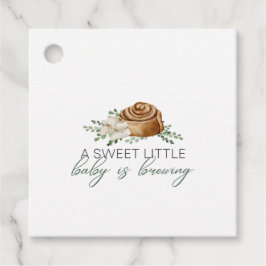 Baby håller på att bryta bakverk gåvor etiketter