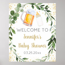 Baby håller på att bryta Greklands välkomsttecken Poster