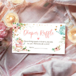 Baby håller på att bryta teafältet Raffle Baby Sho Tilläggskort