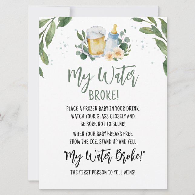 Baby håller på att dela upp mitt Fattiga Vatten-sp Inbjudningar (Framsida)