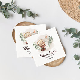 Baby håller på att föda upp grey Coffee Baby Showe Pappersservett