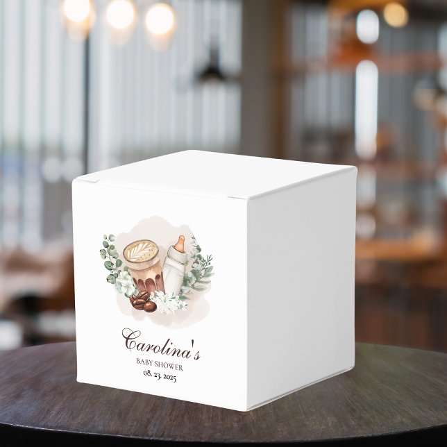 Baby håller på att föda upp grey Coffee Baby Showe Presentaskar (Skapare uppladdad)