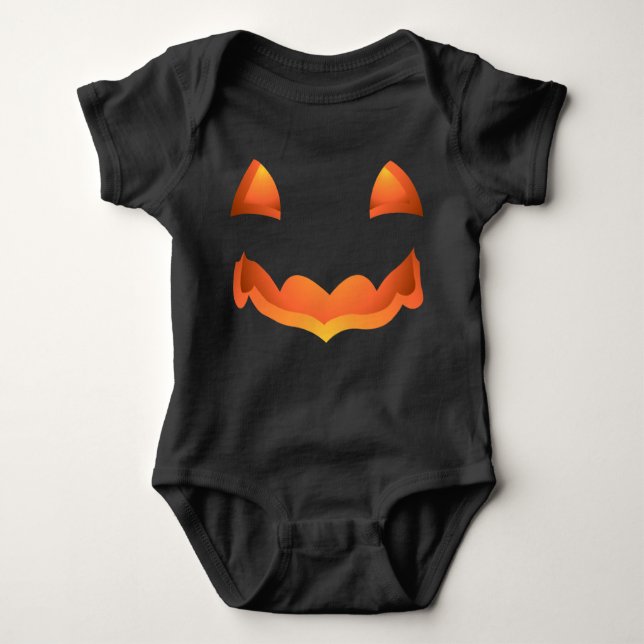 Baby Halloween Costume Organic Pumpkin Creeper Tröja (Framsida)