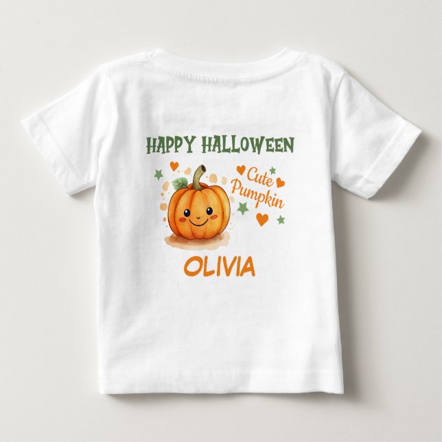Baby Halloween Cute Pumpkin T Shirt (Baksida)