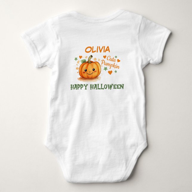 Baby Halloween Cute Pumpkin T Shirt (Baksida)