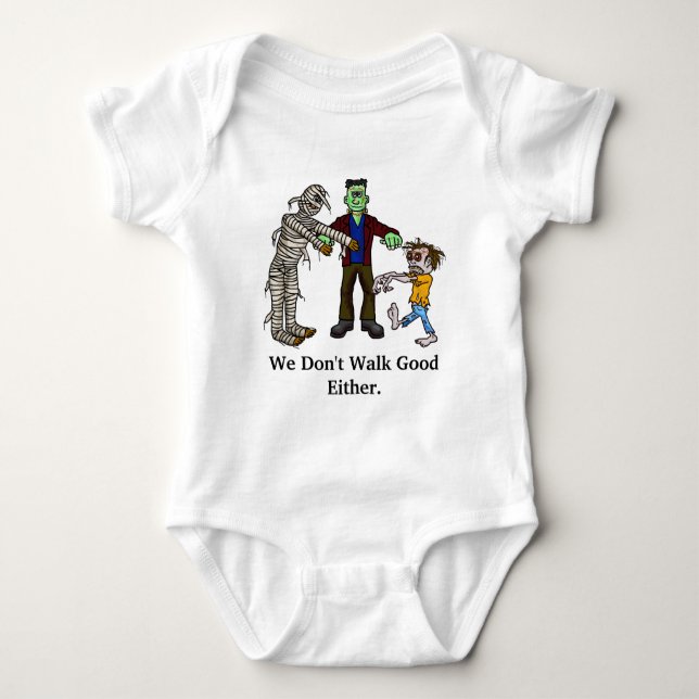 Baby Halloween ska lära sig gå till Walk Funny T-s T-shirt (Framsida)