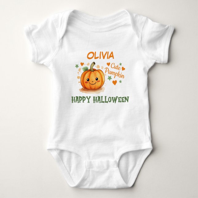 Baby Halloween Söt Pumpa  T Shirt (Framsida)