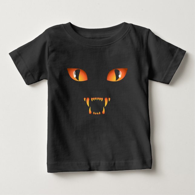 Baby Halloween T-shirt Svart Katt Kostym T-shirt T (Framsida)