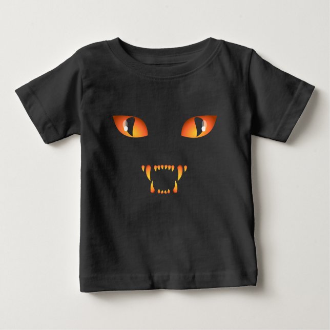 Baby Halloween-tröja Svart katt kostymtröja T-shir T Shirt (Framsida)