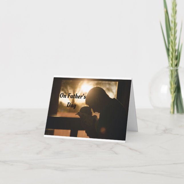 Baby-hälsningskort för Pappa Holding Kort (Framsida)