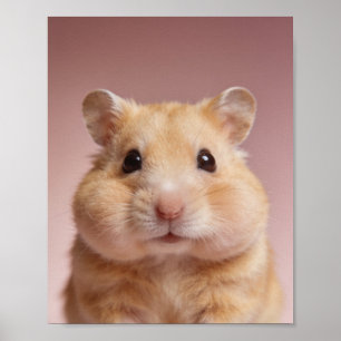 Baby Hamster Porträtt – Sött Nursery Djur Vägg A Poster