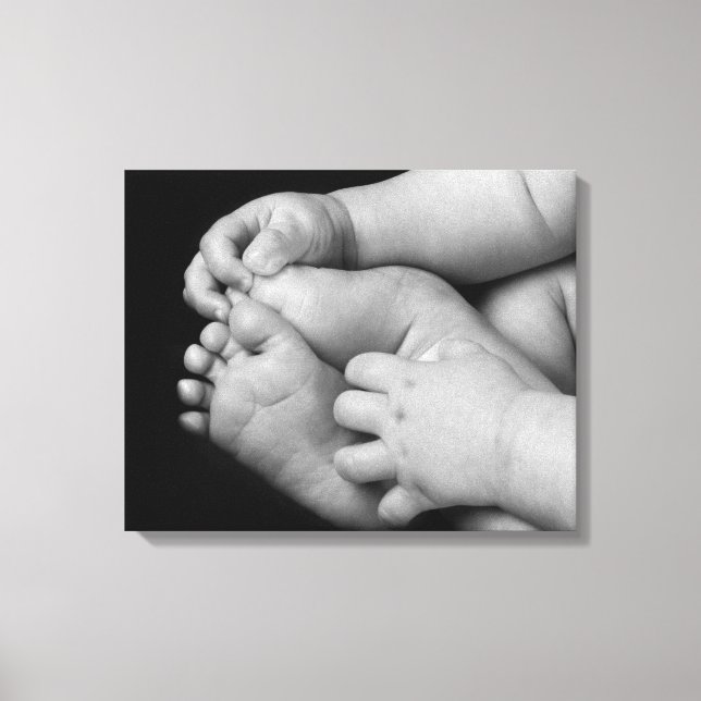Baby Händer och Feet Black and White Canvastryck (Framsida)