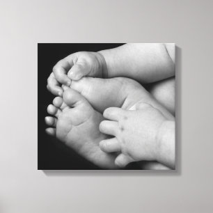 Baby Händer och Feet Black and White Canvastryck