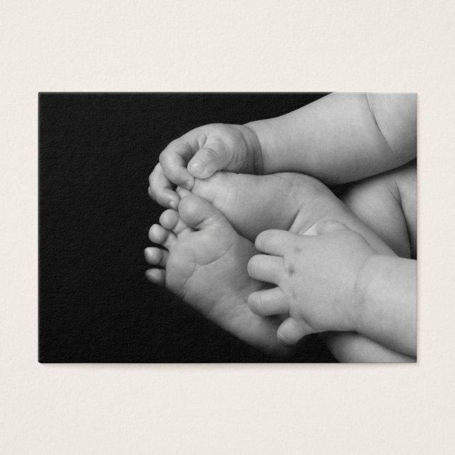 Baby Händer och Feet Black and White Visitkort (Framsidan)