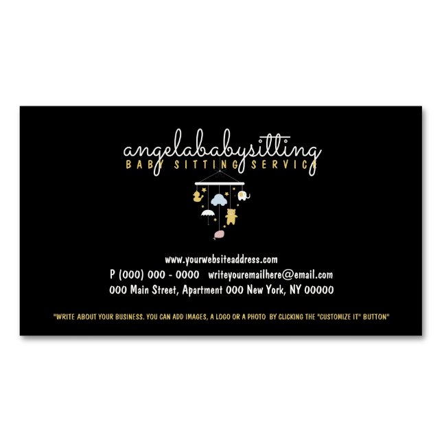 Baby Hanging Leksaker Anka Elephant Cloud Magnetiska Visitkort (Framsida)