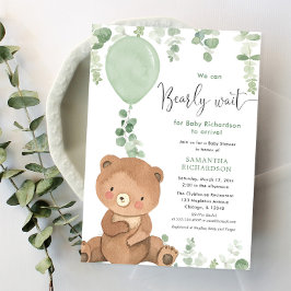 Baby har könsneutral grön babydusch inbjudningar