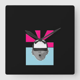 ~Baby Hat~ WALL CLOCK, ANPASSAT DET! Fyrkantig Klocka