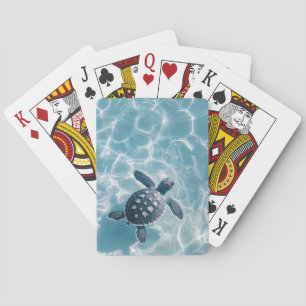 Baby-havssköldpaddan i Vatten Casinokort