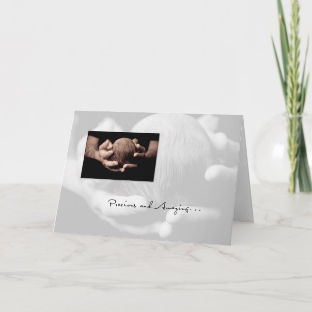 Baby Head i Händer Grattis Kort (Framsida)