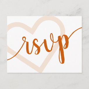 Baby Heart Bränd Orange - blommande svar Vykort