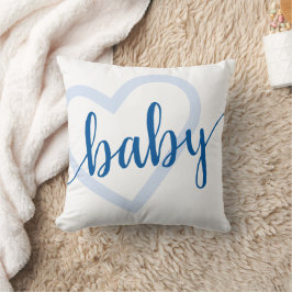 Baby Heart | Cerulean Blue Classic Flourish Script Kudde