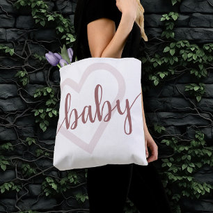 Baby Heart   Desert Ro Taupe Flourish Script Tygkasse