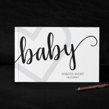 Baby Heart | Klassiskt, svart skript, färglös