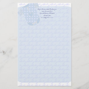 Baby Heart Rattle Argyle Onsie Baby blue Brevpapper