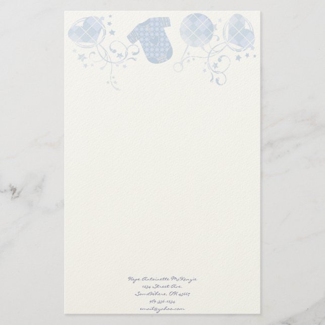 Baby Heart Rattle Argyle Onsie Rosa Brevpapper (Framsida)