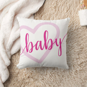 Baby Heart Shock rosa Magenta Flourt skript Kudde