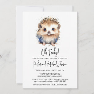 Baby Hedgehog Gender Neutral Baby Shower Inbjudningar