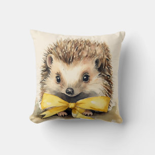 Baby Hedgehog Gult Bow Gender Neutral Kudde