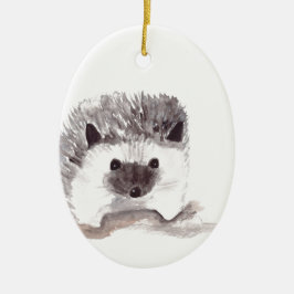 baby hedgehog julgransprydnad keramik