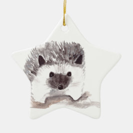 baby hedgehog julgransprydnad keramik