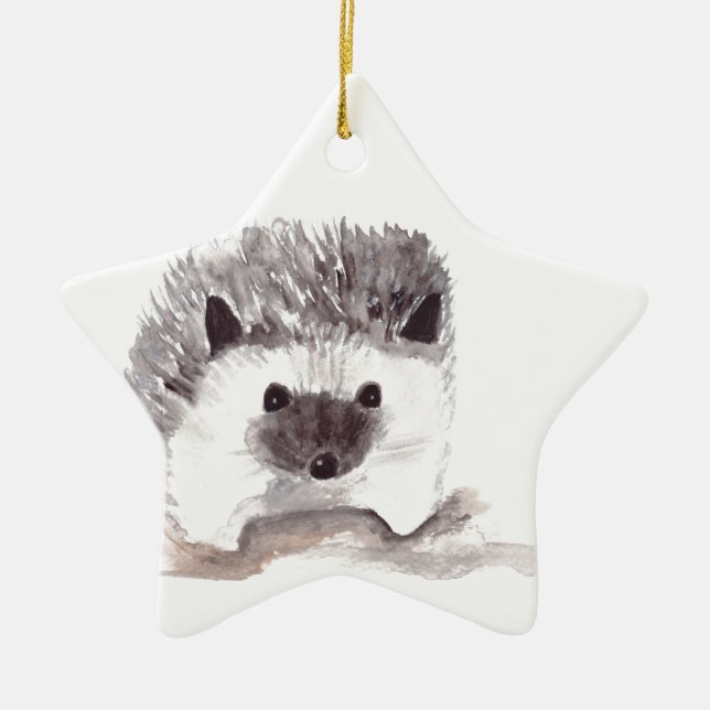 baby hedgehog julgransprydnad keramik (Framsidan)