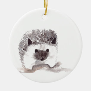 baby hedgehog julgransprydnad keramik
