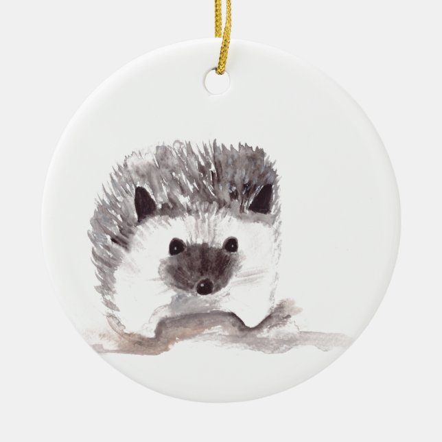 baby hedgehog julgransprydnad keramik (Framsidan)