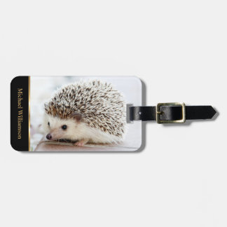 Baby Hedgehog Photo Monogram Bagagebricka