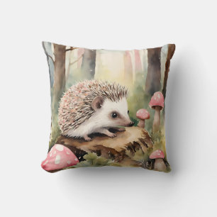 Baby Hedgehog Rosa Mushroom Girls Kudde
