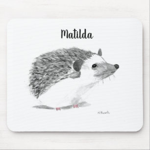 Baby hedgehog, söt djurvattensfärg namn musmatta