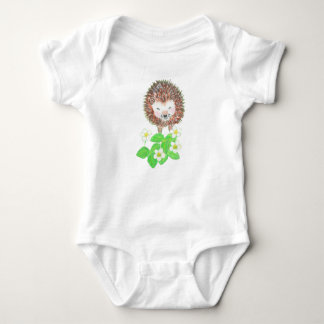 Baby Hedgehog & Vild Strawberry Flowers T Shirt
