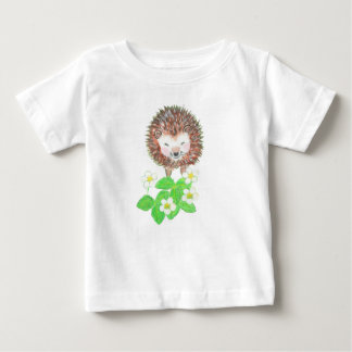 Baby Hedgehog & Vild Strawberry Flowers T Shirt