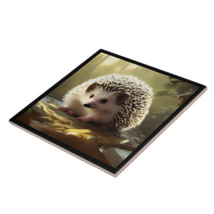 Baby Hedgehog Wildlife Porträtt Kakelplatta