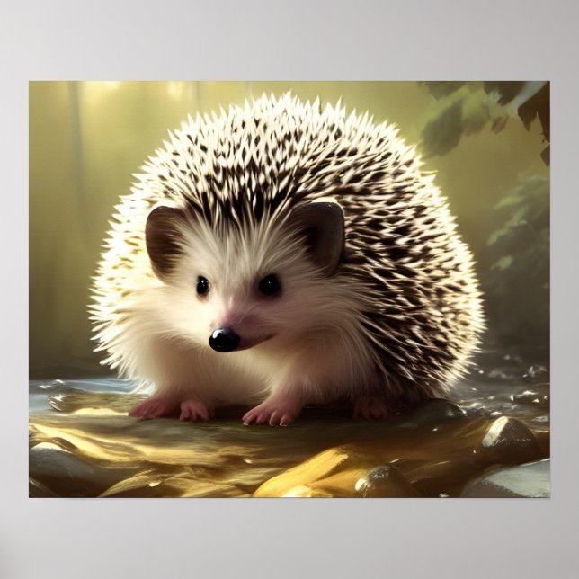 Baby Hedgehog Wildlife Porträtt Poster (Framsidan)
