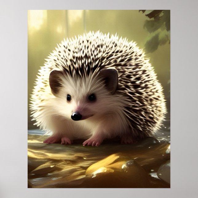 Baby Hedgehog Wildlife Porträtt Poster (Framsidan)