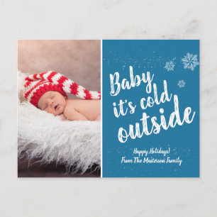 Baby Helgdag-födelsemeddelande Snowy-jul Helg Vykort