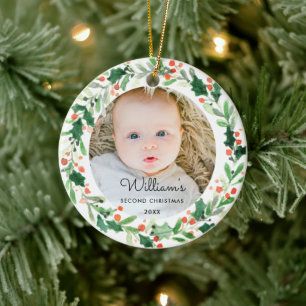 Baby Helgdag Photo jul Julgransprydnad Keramik