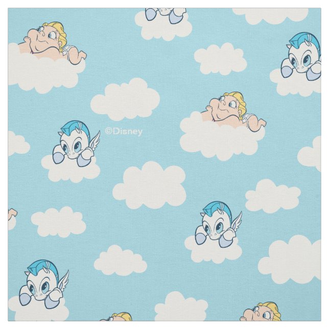 Baby Hercules and Pegasus Cloud Pattern Fabric Tyg (Provkarta)